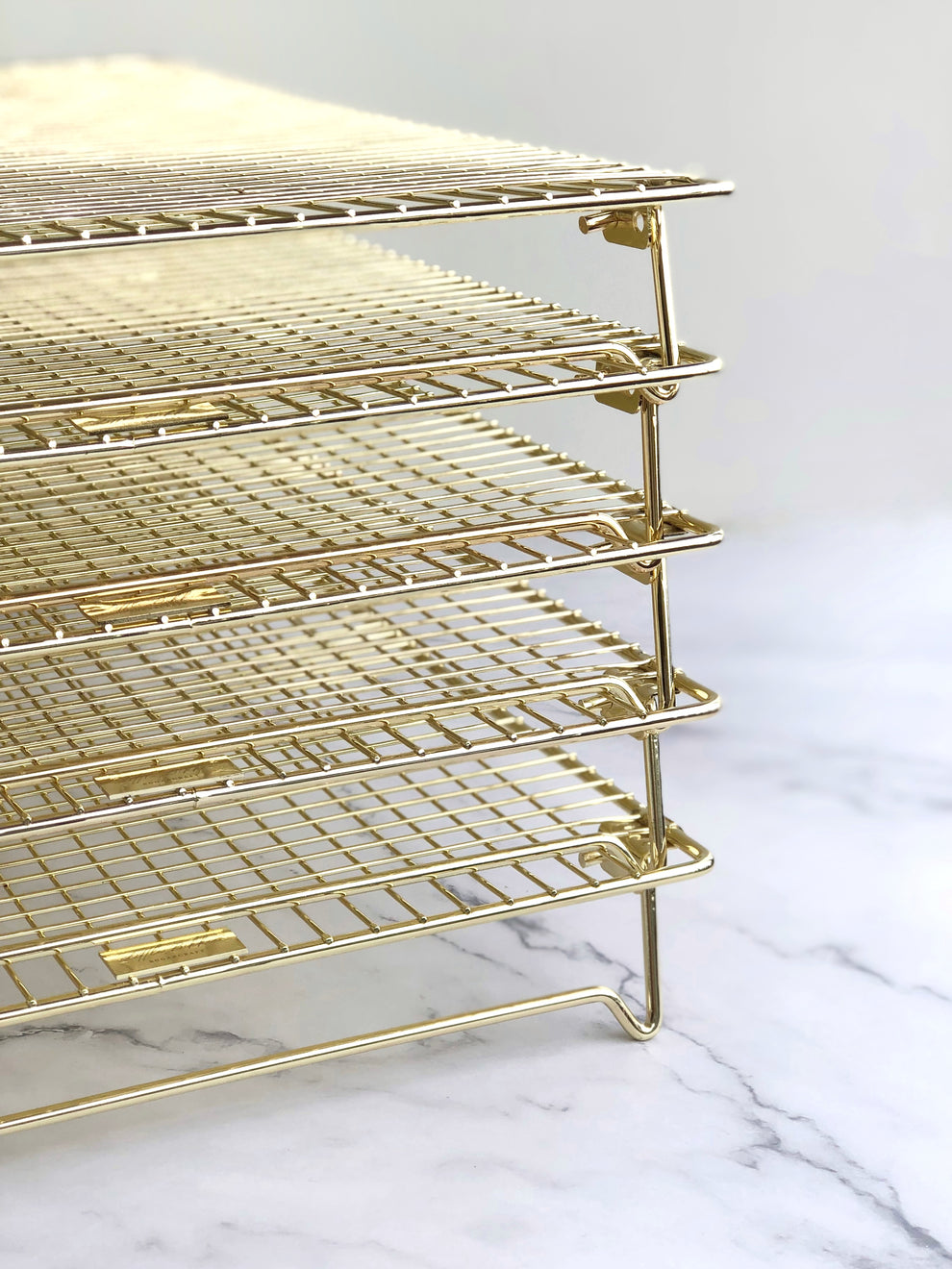 Gold Cooling Rack Stackable Foldable Legs Little Bikkie Sugarcraft